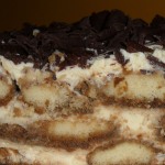 Italian coffee, chocolate and vanilla flavoured sponge cream cake