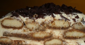 Italian coffee, chocolate and vanilla flavoured sponge cream cake